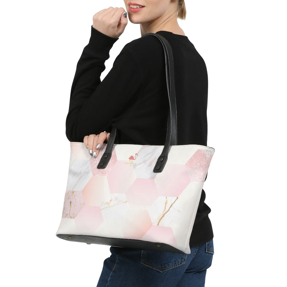 Flamingo Life Marbled Hex Tote - The Flamingo Shop