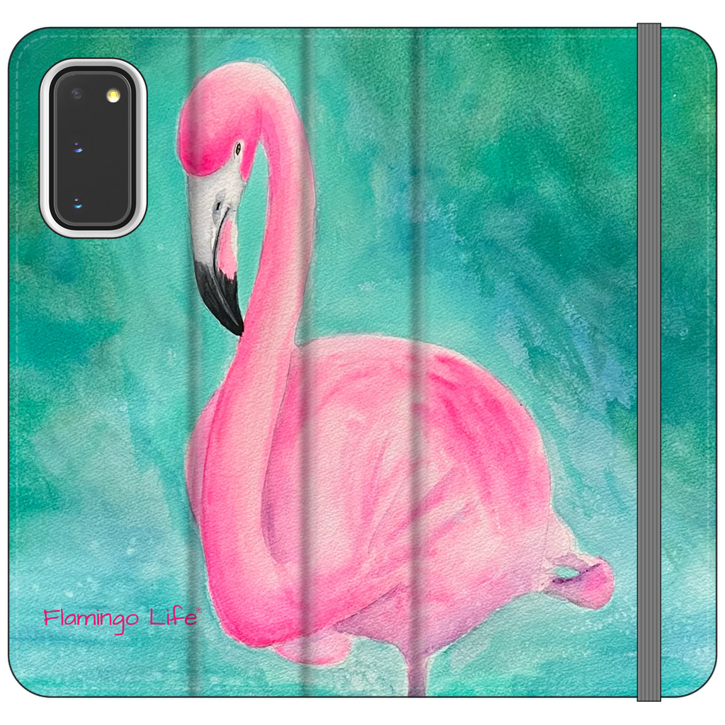 Morning Glory Flamingo Folio Wallet Phone Cases