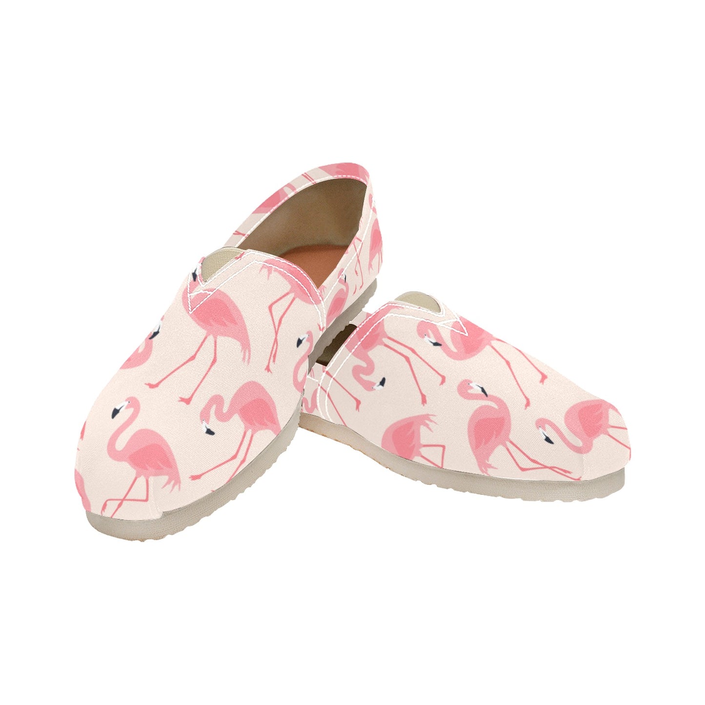 Flamingo Pattern Canvas Slip-On Shoes