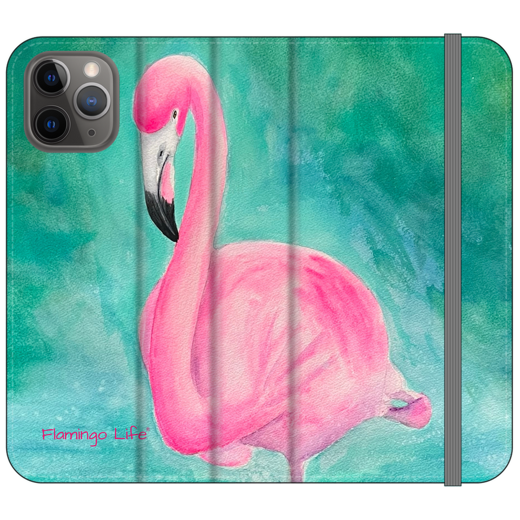 Morning Glory Flamingo Folio Wallet Phone Cases