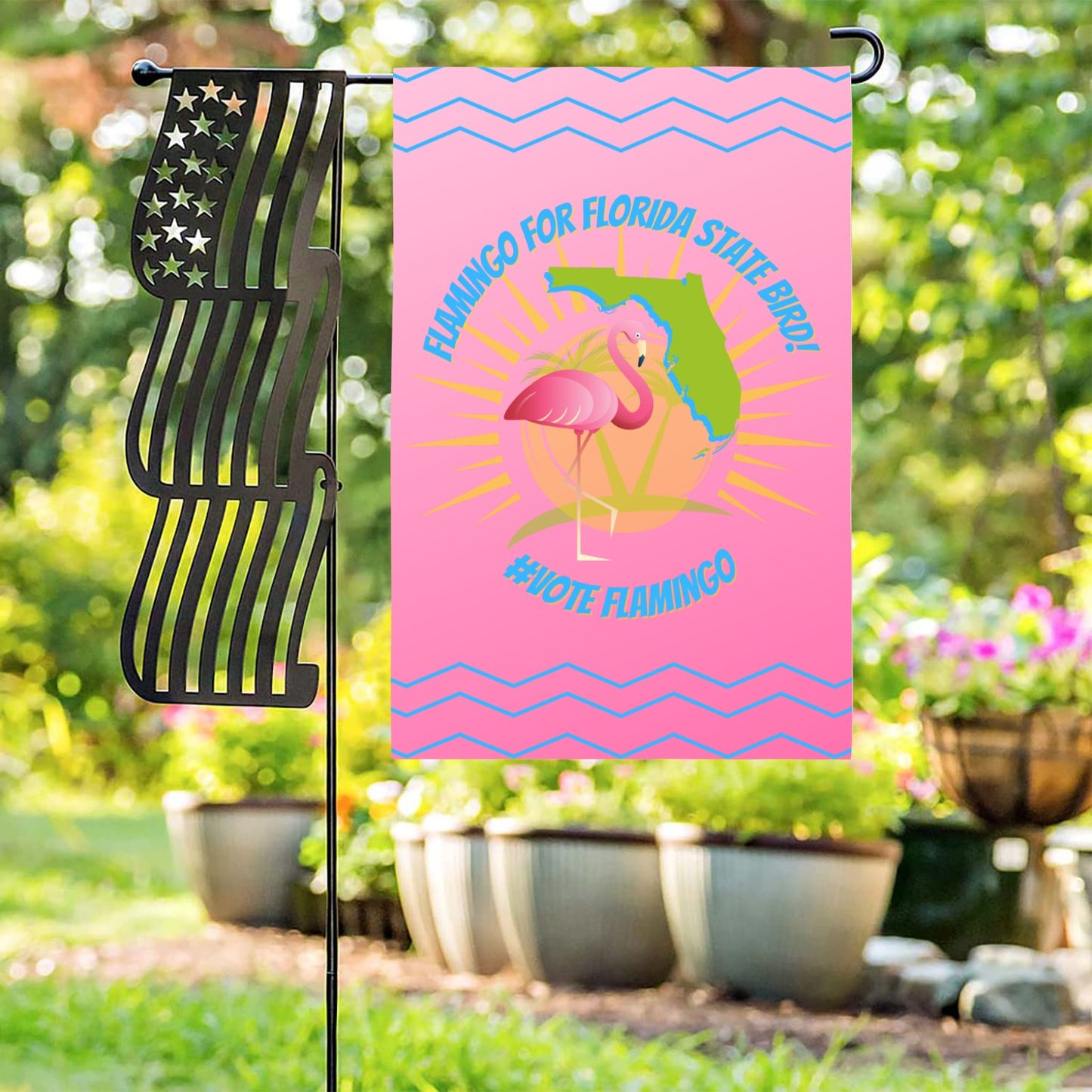 Flamingo For State Bird Garden Flag