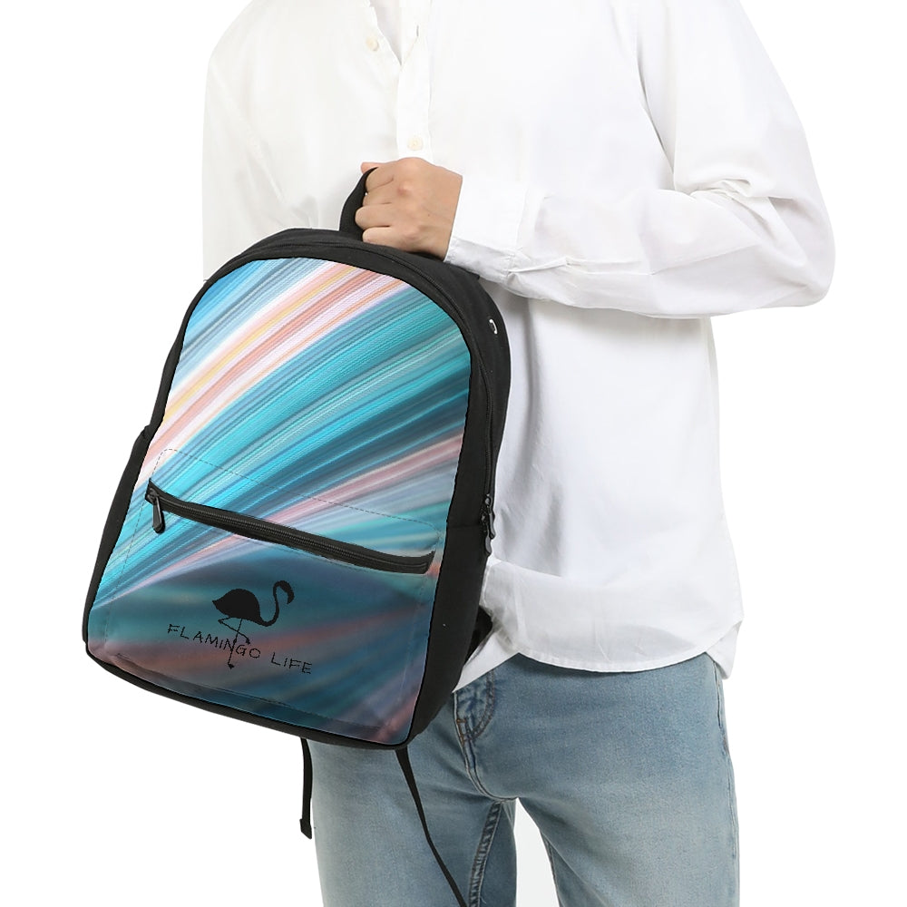 Flamingo Life Rainbow Swirl Small Canvas Backpack - The Flamingo Shop