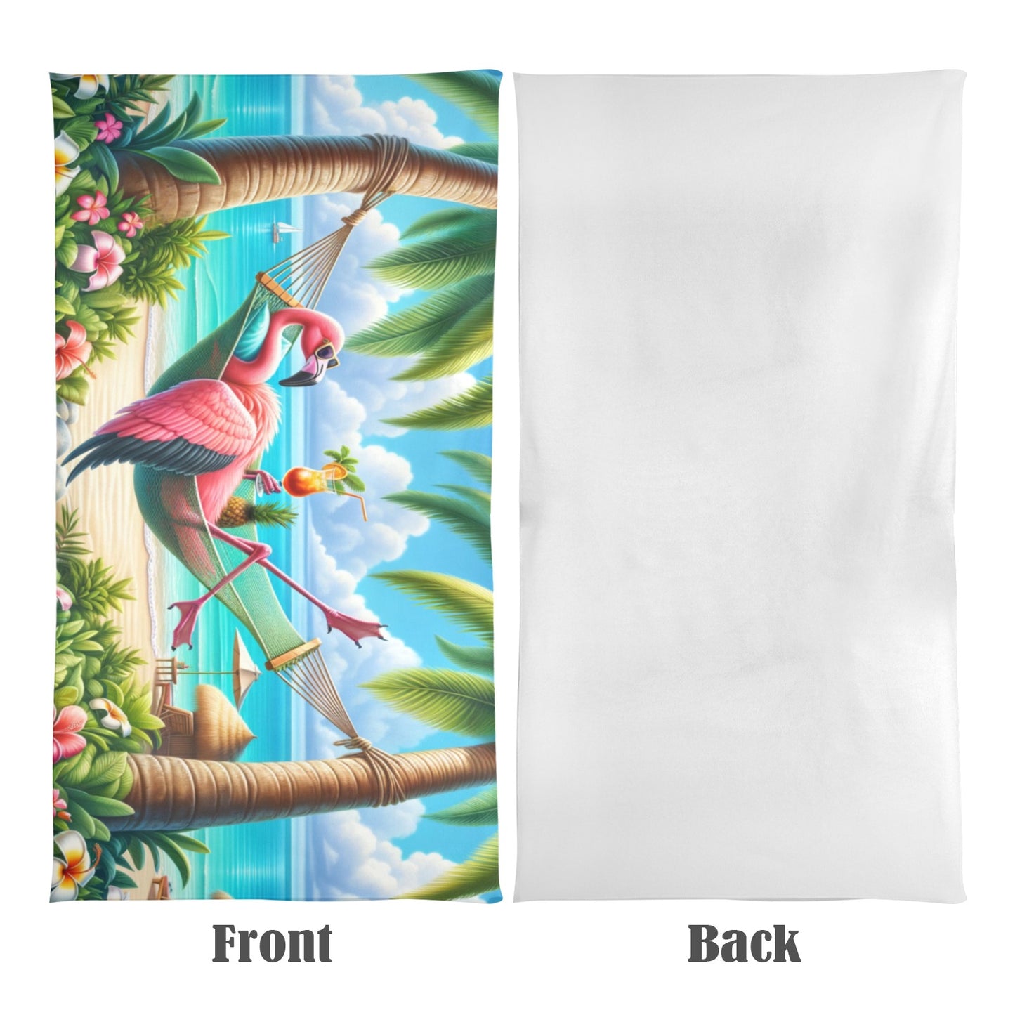 Flamingo in a Hammock Beach Towel