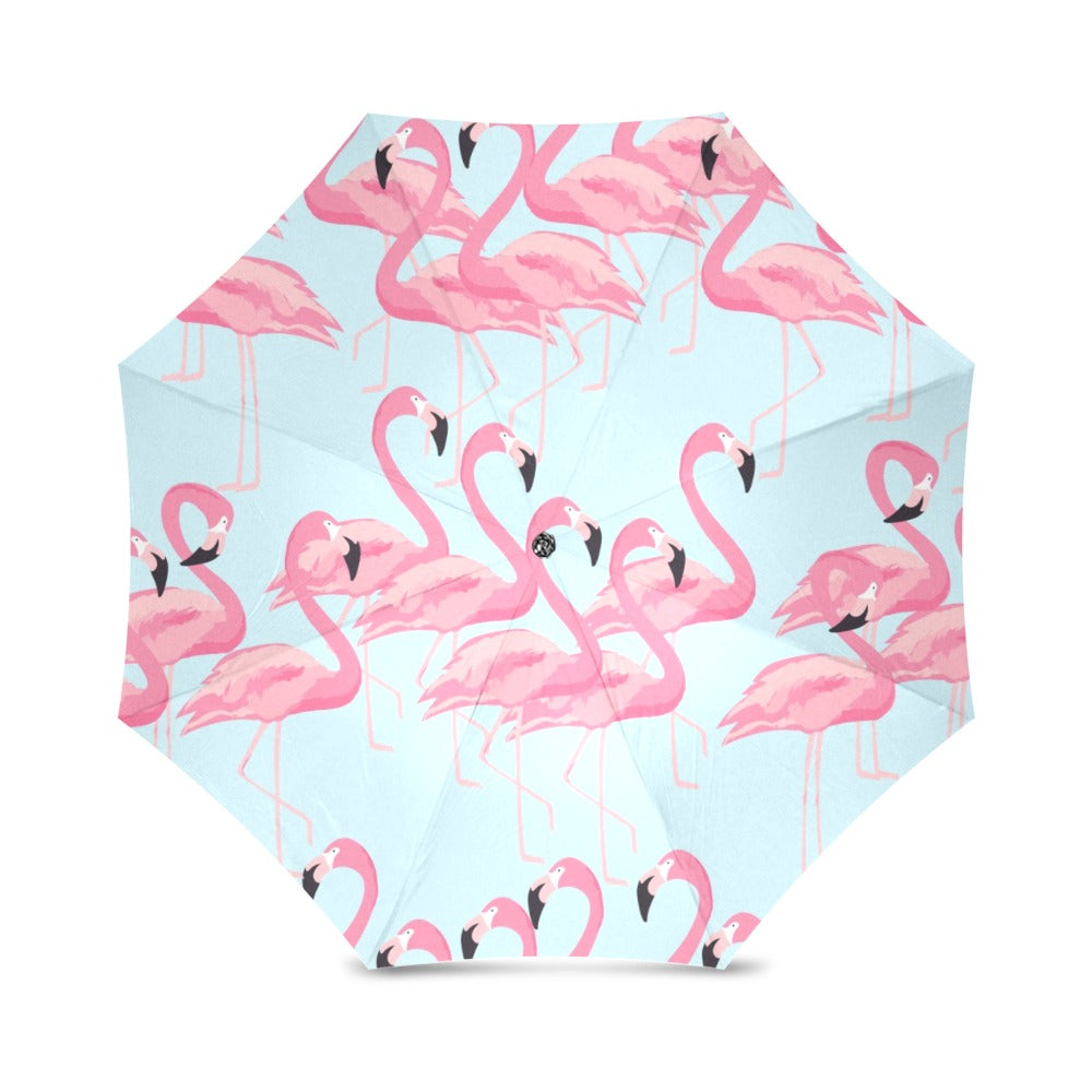 Pink and Blue Flamingo Umbrella