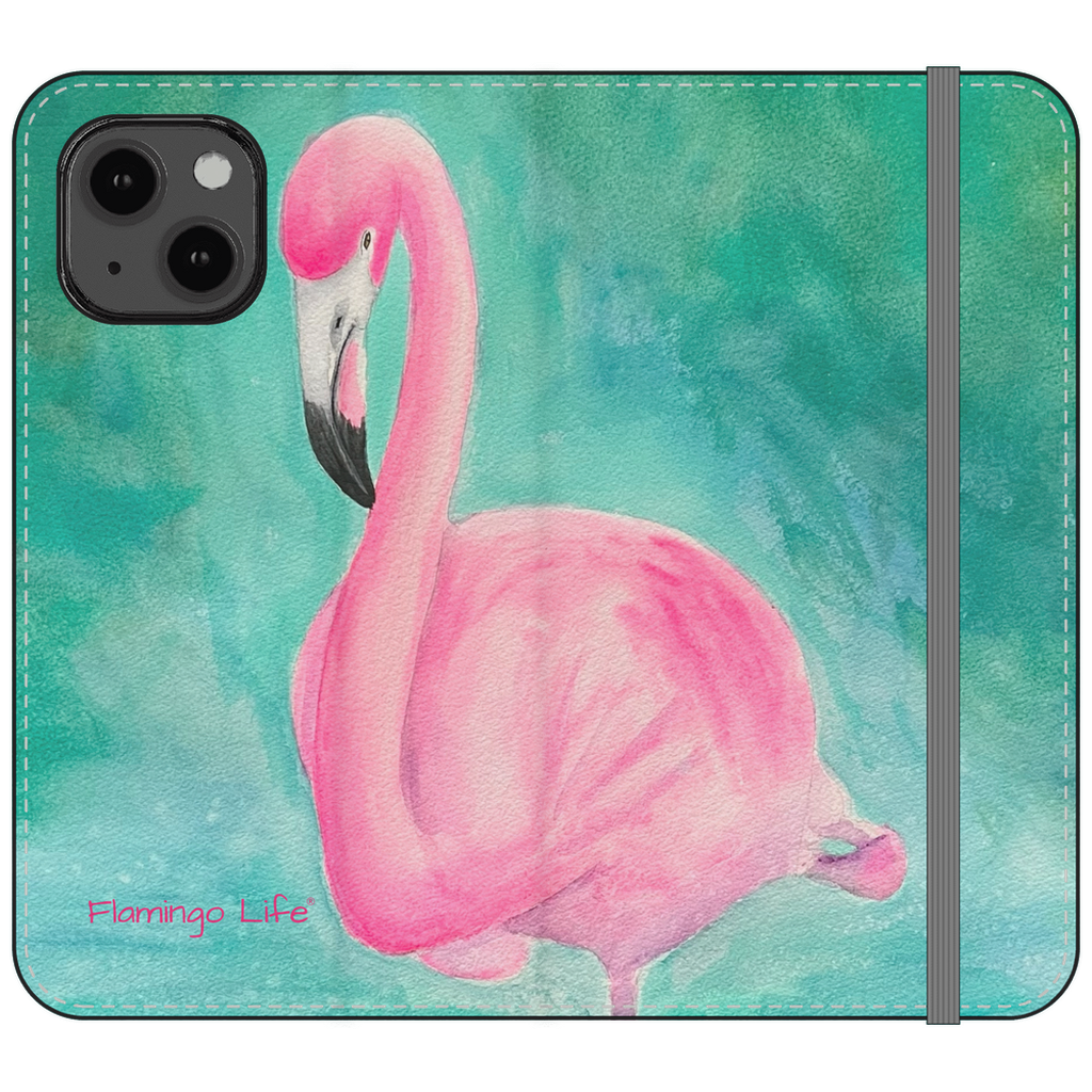 Morning Glory Flamingo Folio Wallet Phone Cases