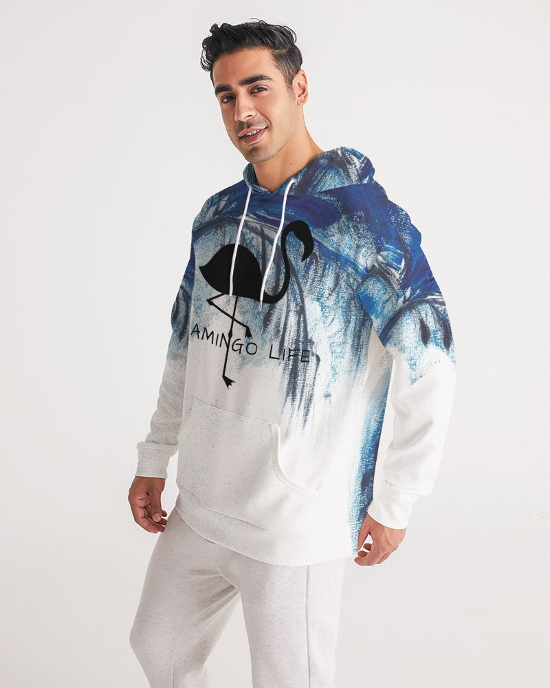 Flamingo Life® Blue Palm Tree Men's Hoodie