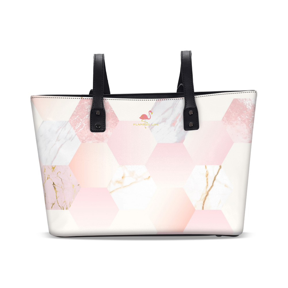 Flamingo Life Marbled Hex Tote - The Flamingo Shop