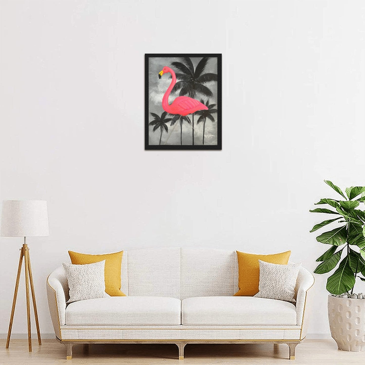 Pinky the Plastic Flamingo Canvas Print 8x10