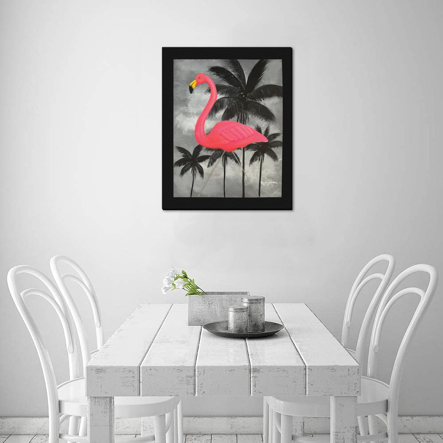 Pinky the Plastic Flamingo Canvas Print 16x20