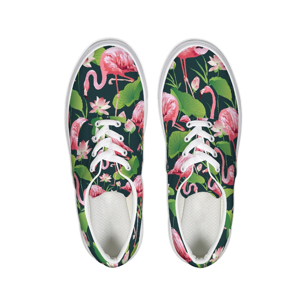 Pretty Flamingos Lace Up Canvas Shoes - The Flamingo Shop