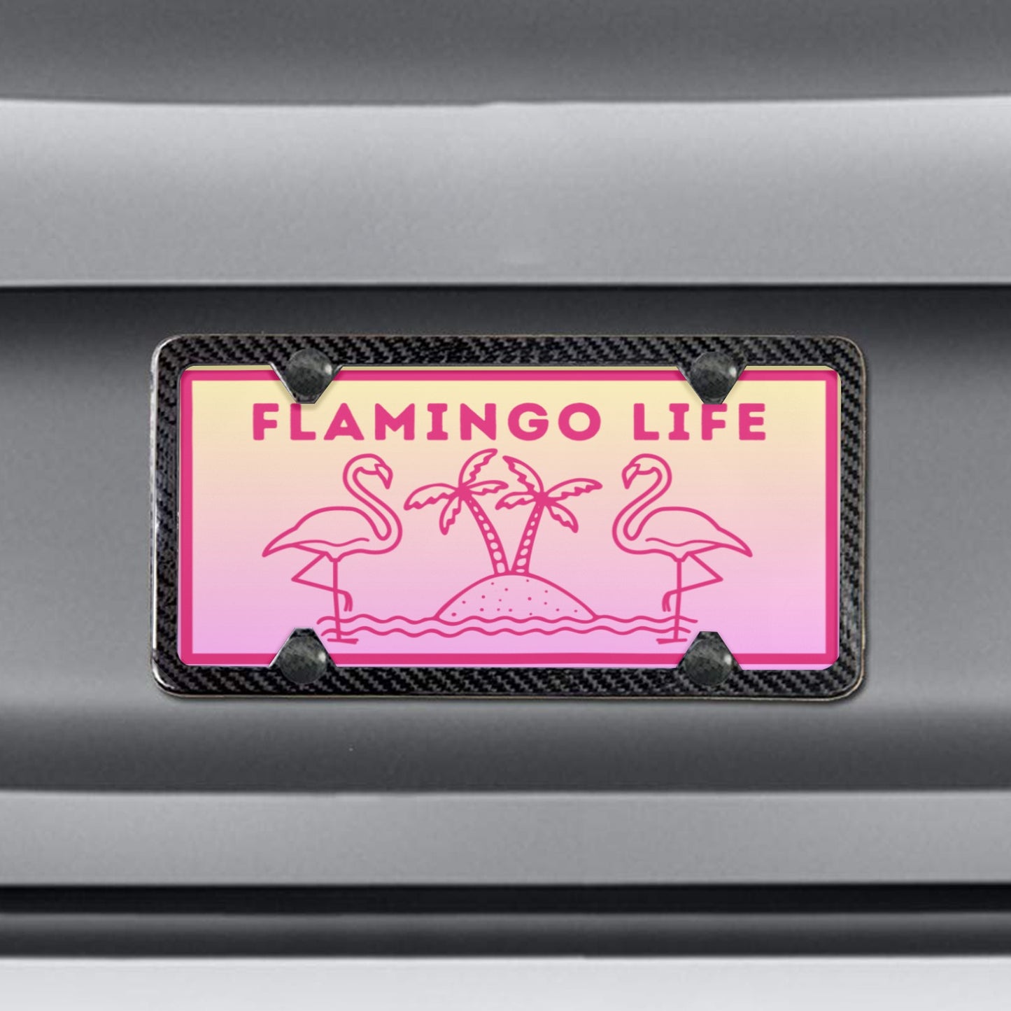 Flamingo Life® Tropical License Plate