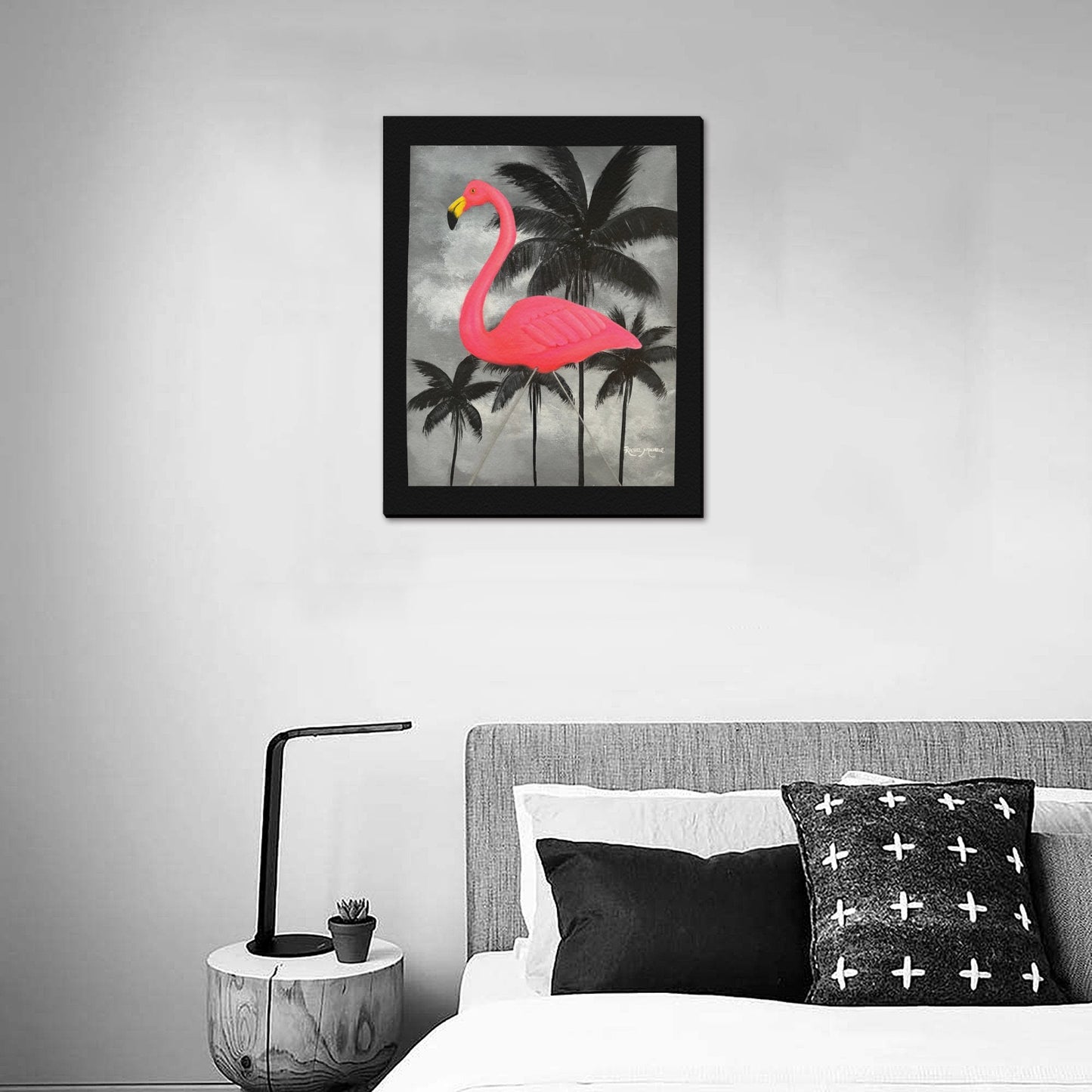 Pinky the Plastic Flamingo Canvas Print 16x20