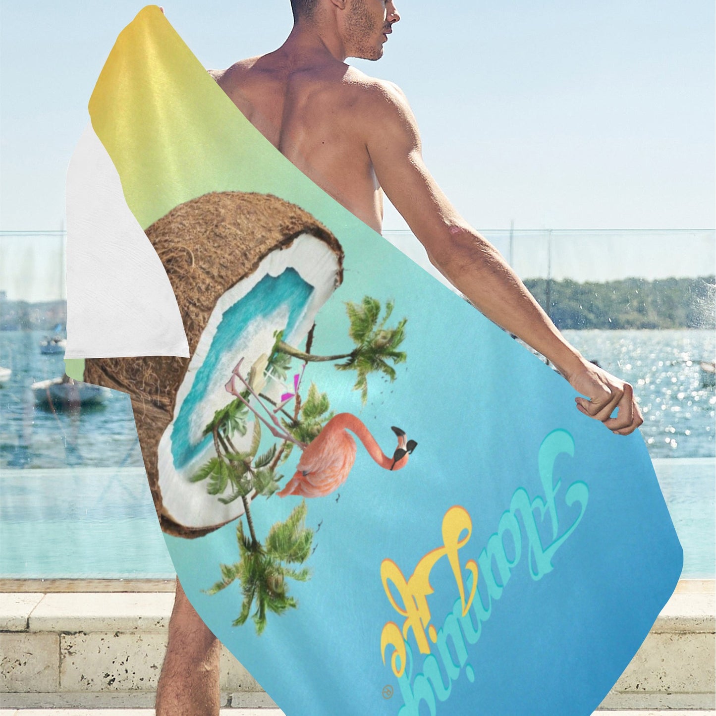 Flamingo Life® in a Coconut Beach Towel