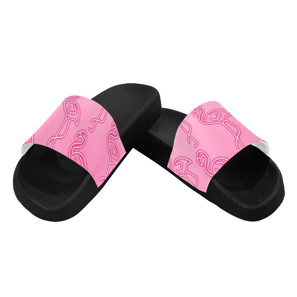 Flamingo Life® Womens Neon Slide Sandals Black Sole