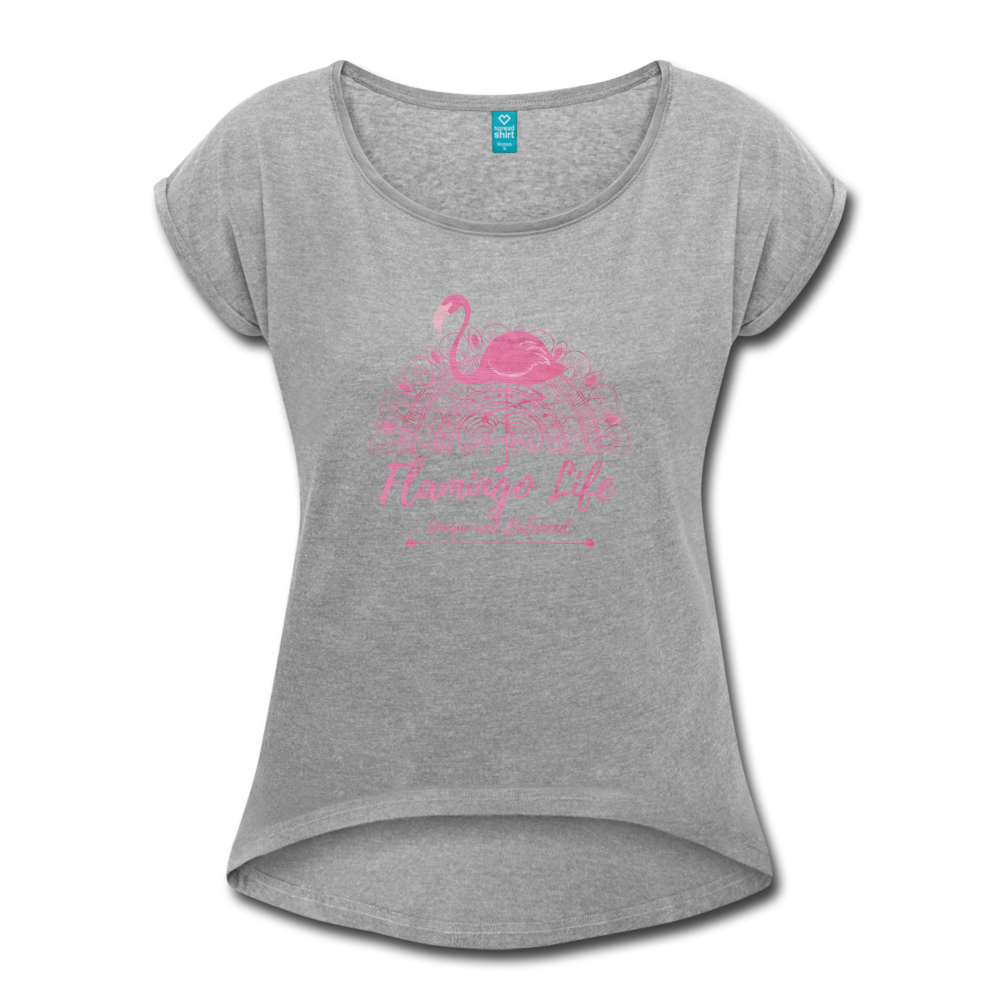 Flamingo Life Rolled Cuff Womens Tee - in 4 Colors - The Flamingo Shop