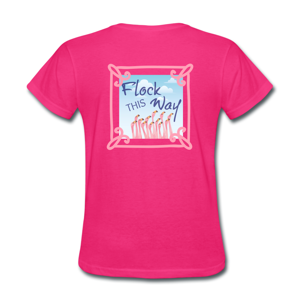 Flock This Way Flamingo Womens T-shirt - The Flamingo Shop