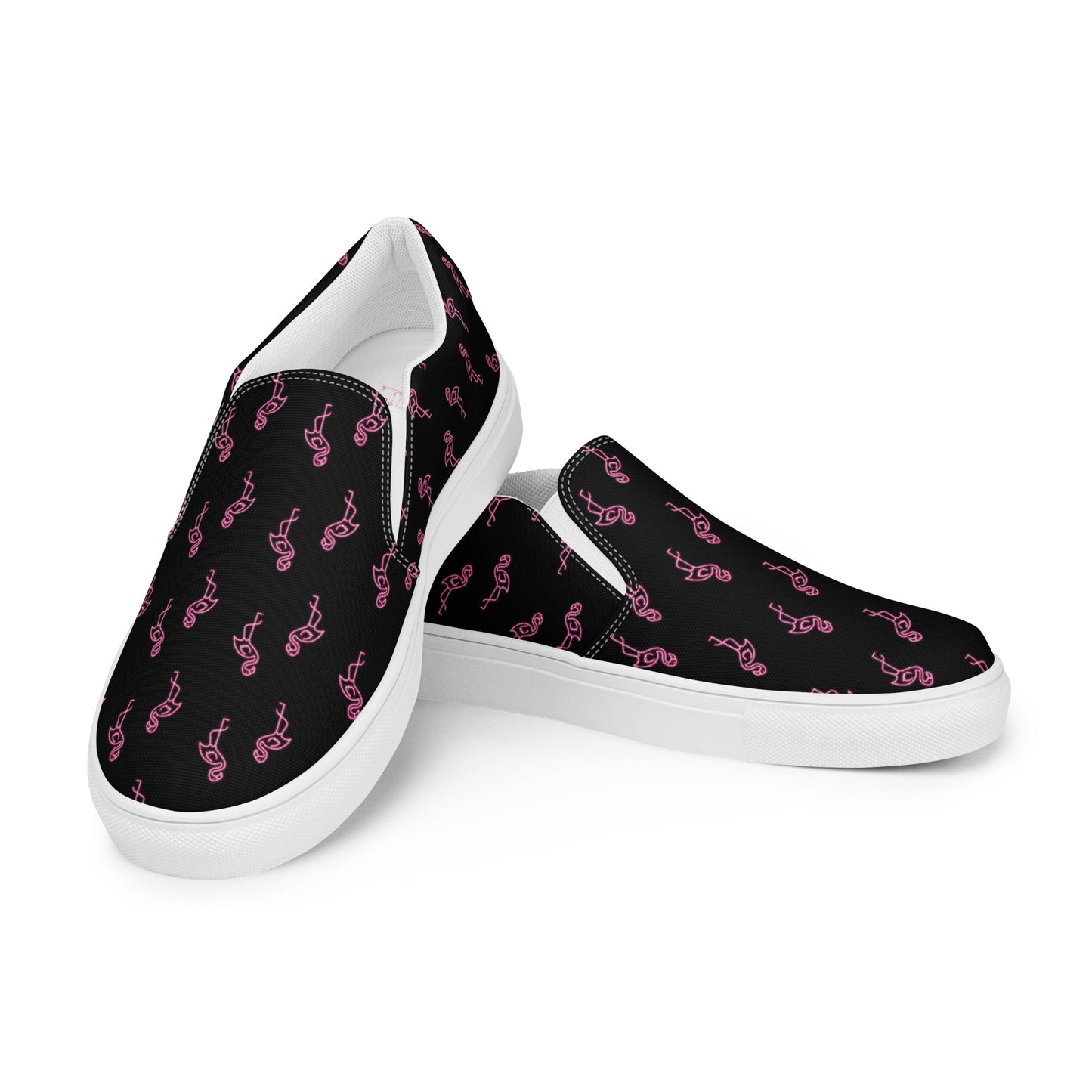 Flamingo Life® Neon Flamingo Men’s slip-on canvas shoes