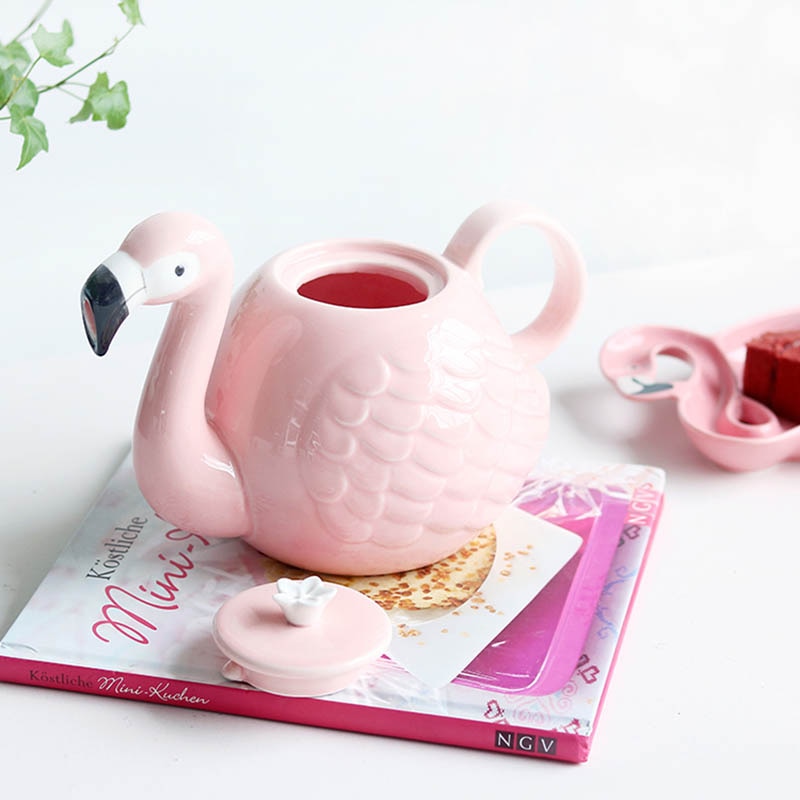 Flamingo Ceramic Teapot