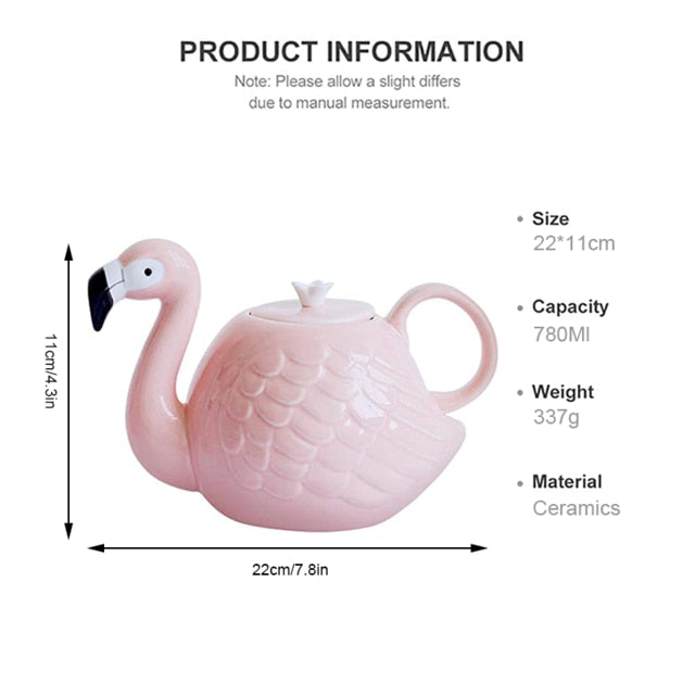 Flamingo Ceramic Teapot