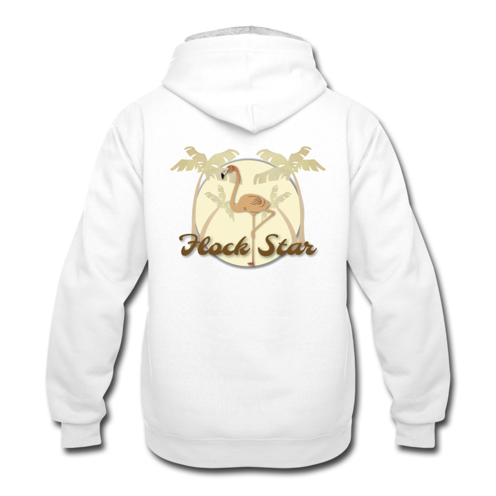 Mens Flamingo Flock Star Contrast Hoodie - The Flamingo Shop