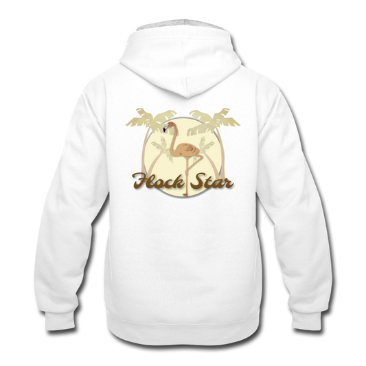 Mens Flamingo Flock Star Contrast Hoodie - The Flamingo Shop