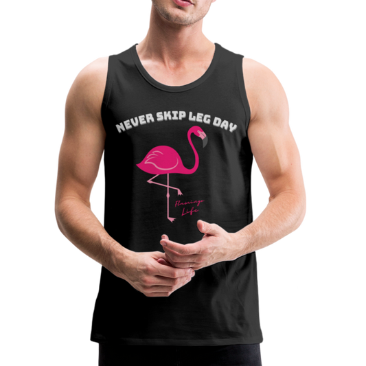 Flamingo Life® Never Skip Leg Day Mens Tank Top - black