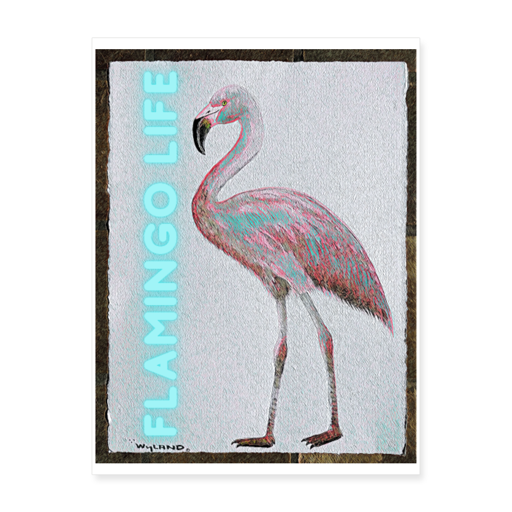 Flamingo Life® Wyland© Designed Poster 24x18 - white