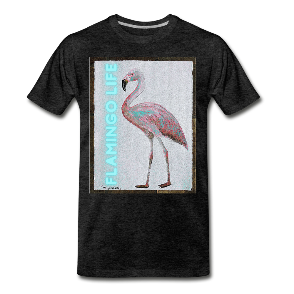 Flamingo Life® WYLAND© Designed Mens T-Shirt (Sizes up to 5XL) - charcoal gray