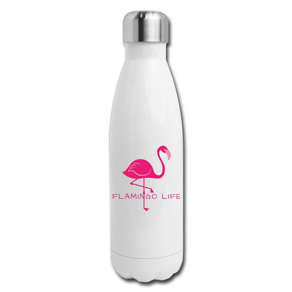 Flamingo Life® Insulated Stainless Steel Water Bottle - white