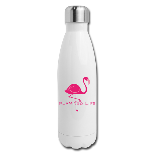 Flamingo Life® Insulated Stainless Steel Water Bottle - white