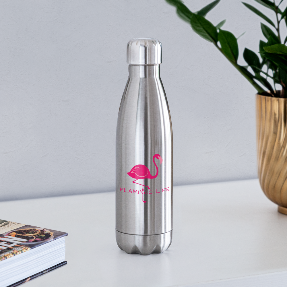 Flamingo Life® Insulated Stainless Steel Water Bottle - silver