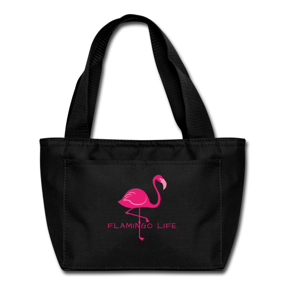 Flamingo Life Insulated Lunch Bag - black