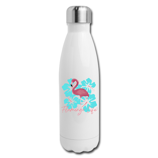 Flamingo Life® Insulated Stainless Steel Water Bottle - white