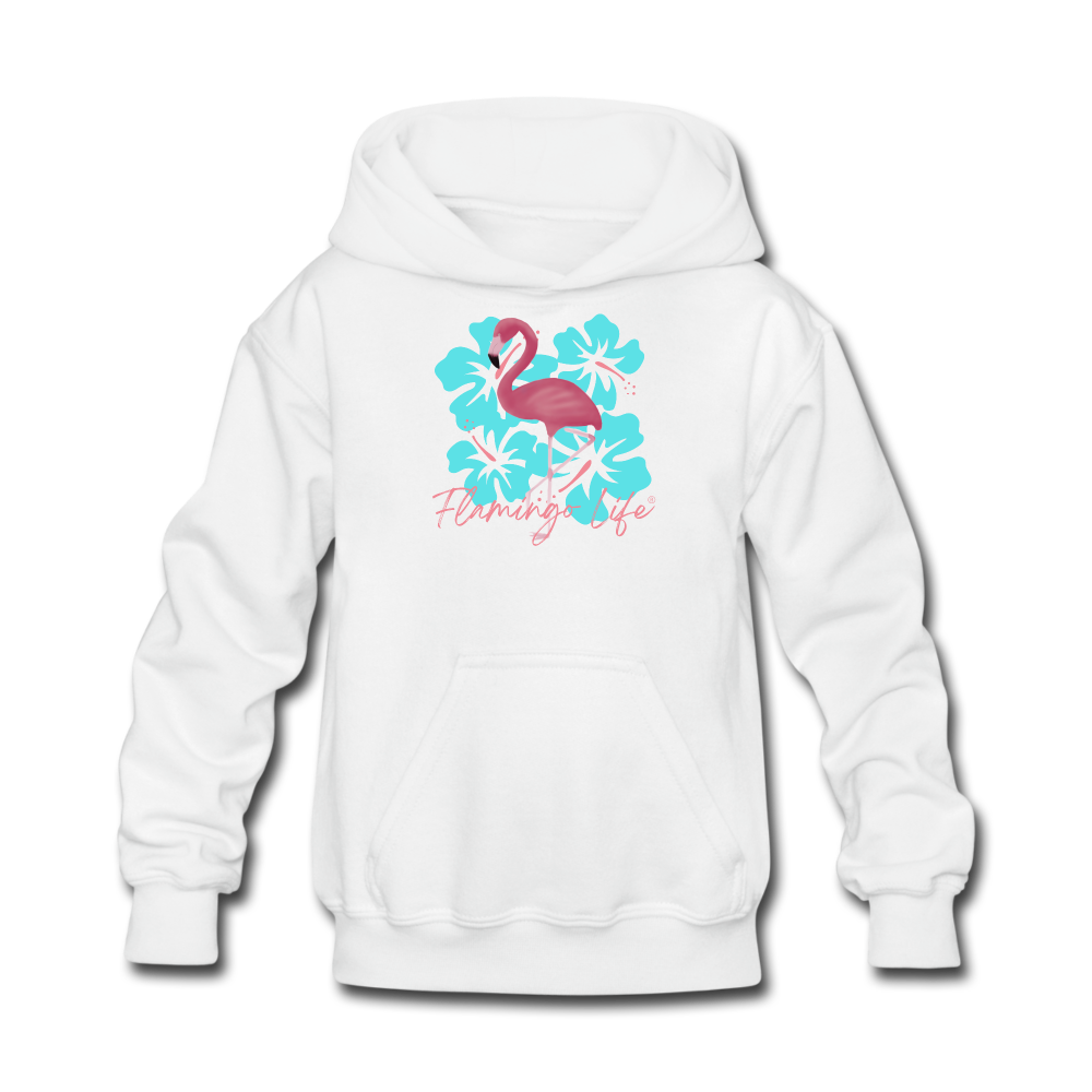 Flamingo Life® Kids' Hoodie - white