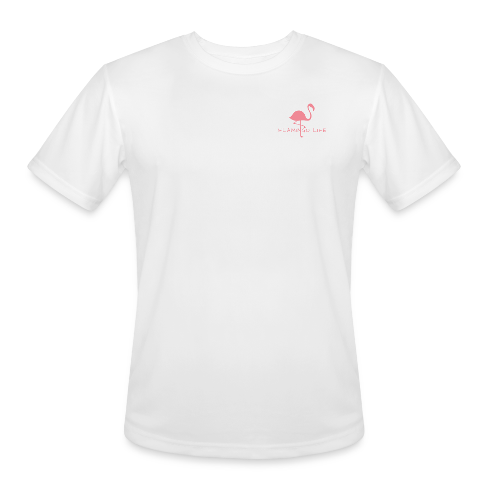 Flamingo Life® Men’s Moisture Wicking T-Shirt - white