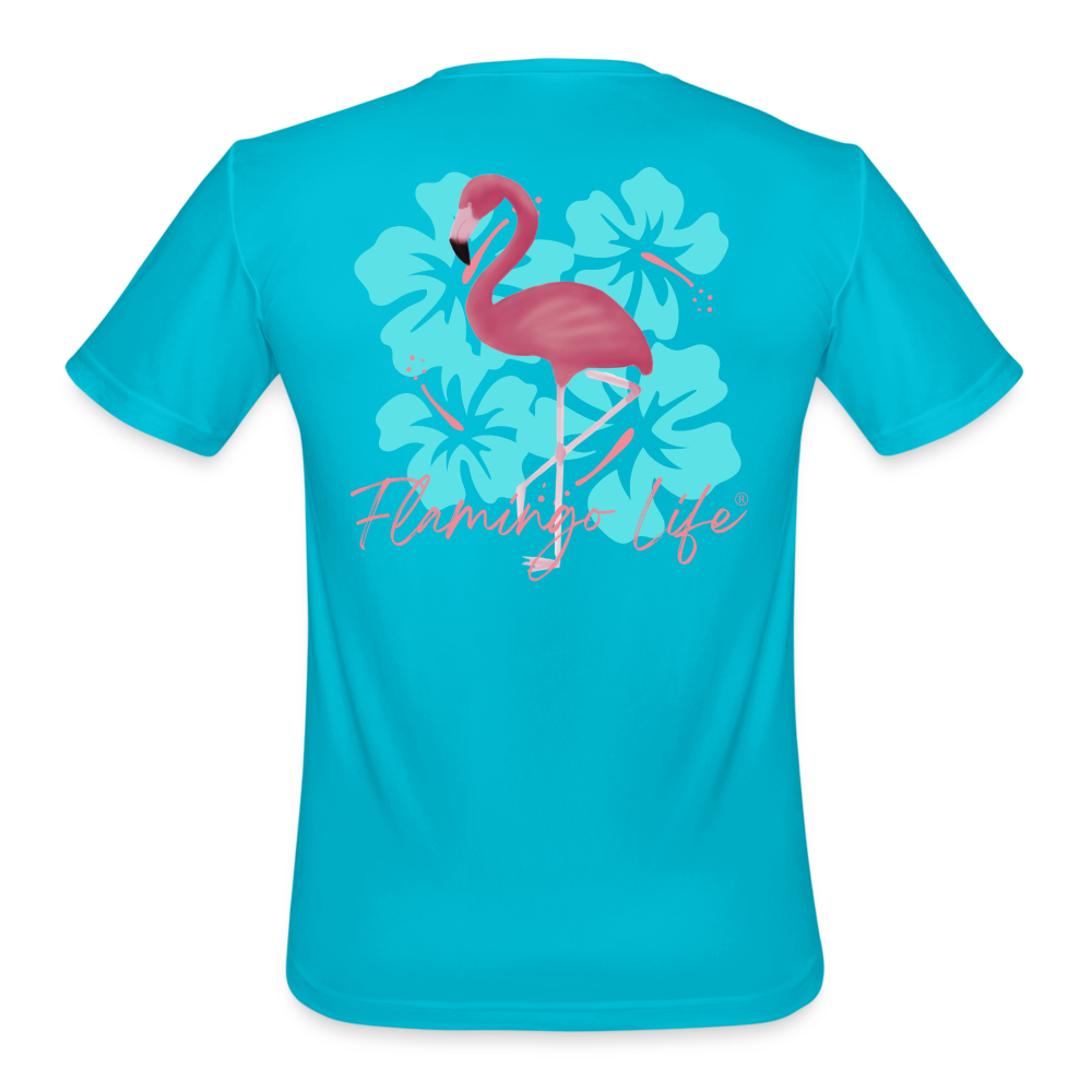 Flamingo Life® Men’s Moisture Wicking T-Shirt - turquoise