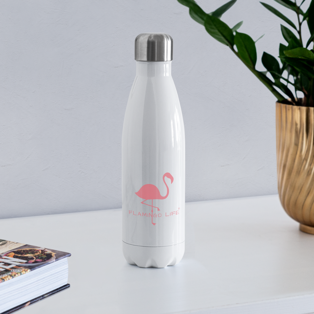 Flamingo Life® Insulated Stainless Steel Water Bottle - white