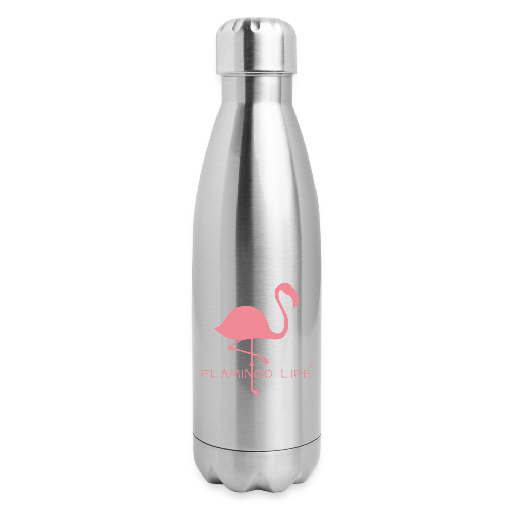 Flamingo Life® Insulated Stainless Steel Water Bottle - silver