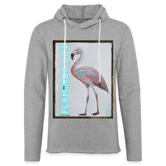 Wyland© Designed Flamingo Life Unisex Lightweight Terry Hoodie - heather gray