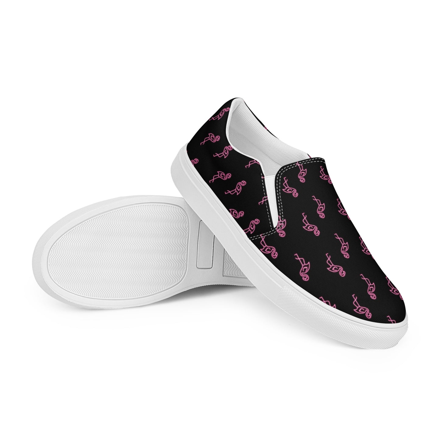 Flamingo Life® Neon Flamingo Women’s slip-on canvas shoes